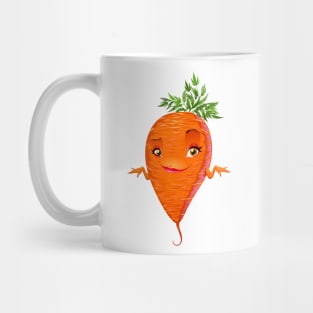 Cute Sassy Carrot Veggie Mascot Mug